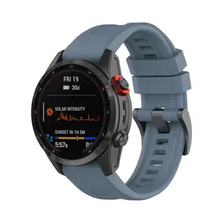 By Qubix - 22mm Quickfit - Siliconen Sportbandje - Grijsblauw - Geschikt Voor Garmin Instinct 3 - Instinct E - 45 Mm - Geschikt Voor Garmin Bandje