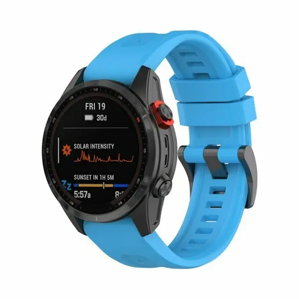 By Qubix - 22mm Quickfit - Siliconen Sportbandje - Blauw - Geschikt Voor Garmin Instinct 3 - Instinct E - 45 Mm - Geschikt Voor Garmin Bandje thumbnail