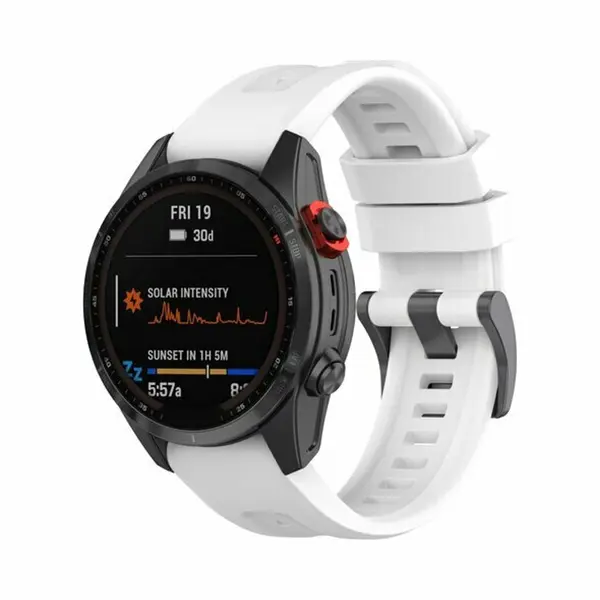 By Qubix - 20mm Quickfit - Siliconen Sportbandje - Wit - Geschikt Voor Garmin Instinct E - 40mm - Geschikt Voor Garmin Bandje thumbnail