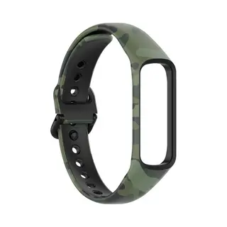 By Qubix Siliconen Band Met Print - Camouflage Groen - Geschikt Voor Samsung Galaxy Fit 2