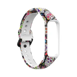 By Qubix Siliconen Band Met Print - Skull - Geschikt Voor Samsung Galaxy Fit 2