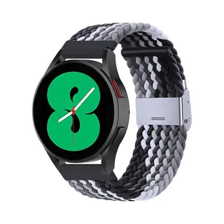 By Qubix Braided Nylon Bandje - Grijs - Zwart - Geschikt Voor Xiaomi Redmi Watch 5 Active - Redmi Watch 5 Lite
