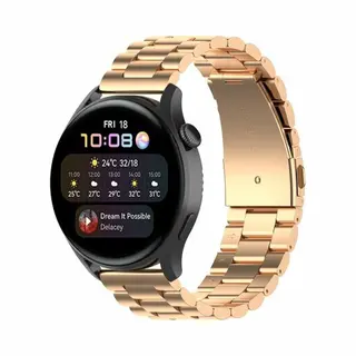 By Qubix Stalen Schakelband - Champagne Goud - Geschikt Voor Xiaomi Redmi Watch 5 Active - Redmi Watch 5 Lite