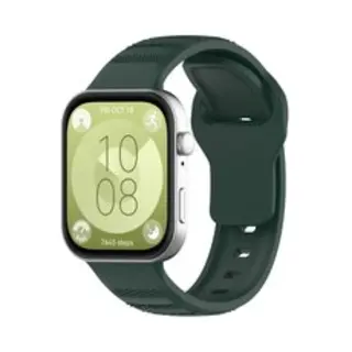 By Qubix Siliconen Outdoor Band - Donkergroen - Horlogebandje Geschikt Voor Huawei Watch Fit 3 - Fit 4