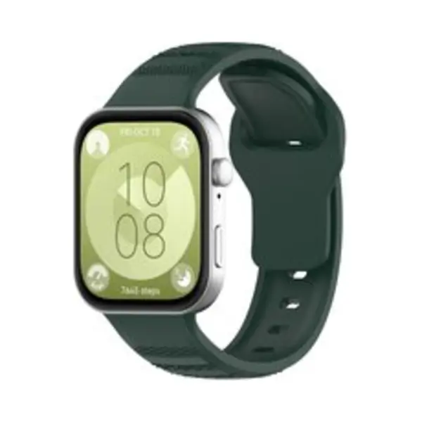 By Qubix Siliconen Outdoor Band - Donkergroen - Horlogebandje Geschikt Voor Huawei Watch Fit 3 - Fit 4 thumbnail