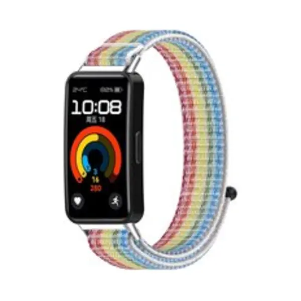 By Qubix Sport Loop Nylon Bandje - Multicolor Regenboog - Horlogebandje Geschikt Voor Huawei Band 10 - 9 - 8 thumbnail