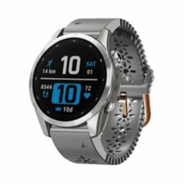 By Qubix - 20mm Quickfit - Flower Siliconen Bandje - Grijs - Geschikt Voor Garmin Fenix 8 - 43mm - Geschikt Voor Garmin Bandje thumbnail