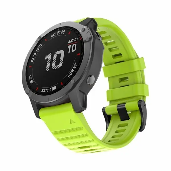 By Qubix - 22mm Quickfit - Siliconen Bandje - Groen - Geschikt Voor Garmin Fenix 7 - 6 - 5 - Geschikt Voor Garmin Bandje thumbnail