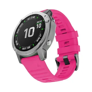 By Qubix - 22mm Quickfit - Siliconen Bandje - Roze - Geschikt Voor Garmin Fenix 7 - 6 - 5 - Geschikt Voor Garmin Bandje
