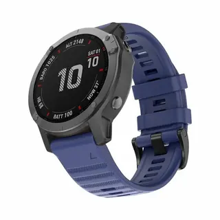 By Qubix - 22mm Quickfit - Siliconen Bandje - Donkerblauw - Geschikt Voor Garmin Approach S60 & S62 - Instinct - Instinct 2 (Solar) - Geschikt Voor