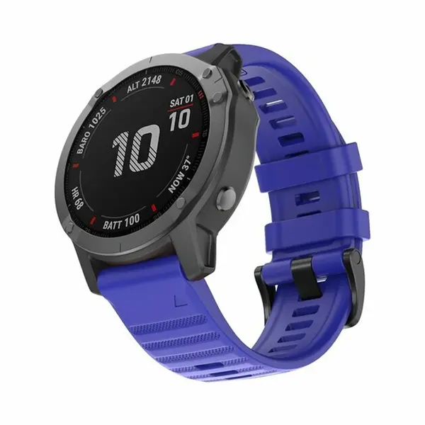 By Qubix - 22mm Quickfit - Siliconen Bandje - Kobalt Blauw - Geschikt Voor Garmin Descent G2 - Geschikt Voor Garmin Bandje thumbnail