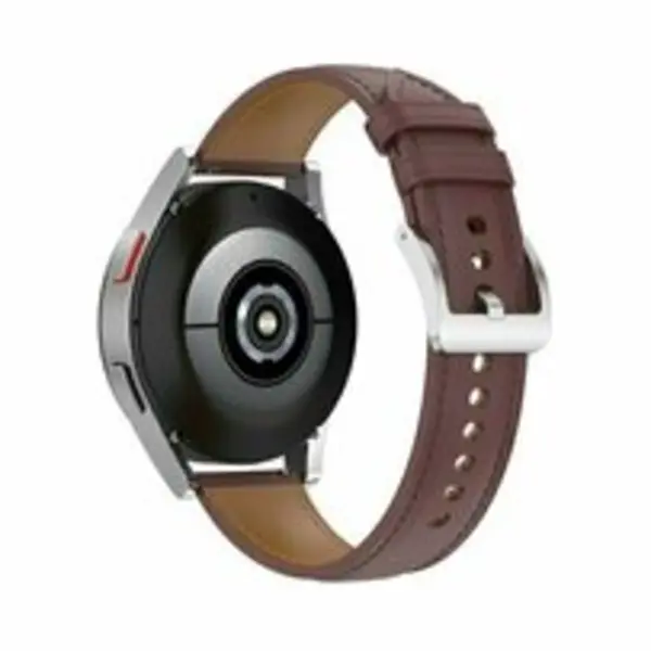 By Qubix - Smartwatch Bandje 22mm - Geschikt Voor Garmin Venu 4 - 45 Mm - Luxe Leren Bandje - Donkerbruin - Leather - Geschikt Voor Garmin Bandje thumbnail