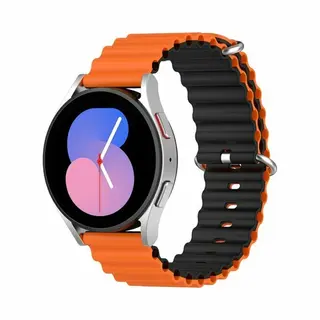 By Qubix - Smartwatch Bandje 22mm - Geschikt Voor Garmin Venu 4 - 45 Mm - Ocean Style Bandje - Oranje - Zwart - Geschikt Voor Garmin Bandje