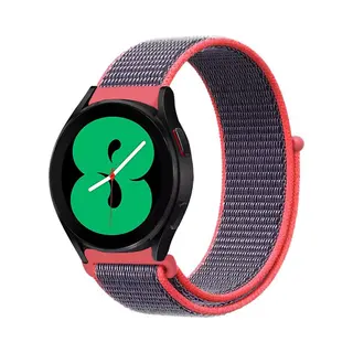 By Qubix - Smartwatch Bandje 22mm - Geschikt Voor Garmin Venu 4 - 45 Mm - Sport Loop Nylon Bandje - Magenta - Geschikt Voor Garmin Bandje
