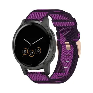 By Qubix - Smartwatch Bandje 18mm - Geschikt Voor Garmin Venu 4 - 41mm - Canvas Nylon Bandje - Paars - Geschikt Voor Garmin Bandje