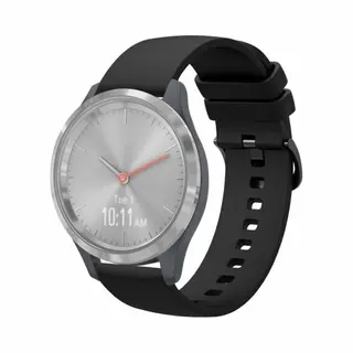 By Qubix - Smartwatch Bandje 18mm - Geschikt Voor Garmin Venu 4 - 41mm - Soft Siliconen Bandje - Zwart - Geschikt Voor Garmin Bandje