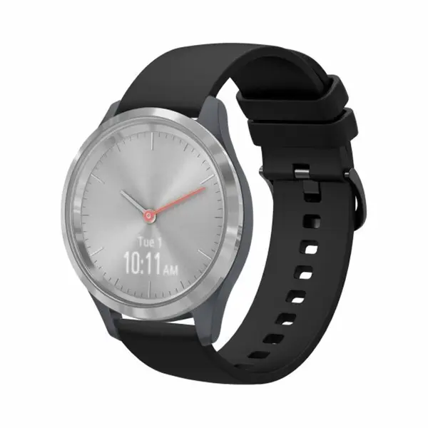By Qubix - Smartwatch Bandje 18mm - Geschikt Voor Garmin Venu 4 - 41mm - Soft Siliconen Bandje - Zwart - Geschikt Voor Garmin Bandje thumbnail