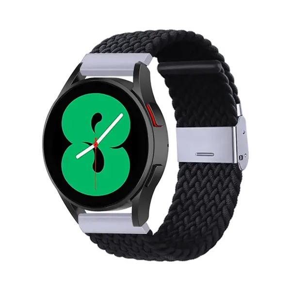 By Qubix Horlogebandje Geschikt Voor Huawei Watch Gt 6 - 41mm - Braided Nylon Bandje - Zwart - Aanzetmaat, 18mm thumbnail