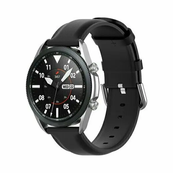 By Qubix Classic Leren Bandje - Zwart - Horlogebandje Geschikt Voor Huawei Watch Gt 6 - Gt 6 Pro - 46 Mm - Aanzetmaat, 22mm thumbnail
