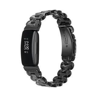 By Qubix - Geschikt Voor Fitbit Inspire 3 - Resin Schakelbandje - Zwart