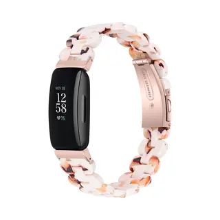 By Qubix - Geschikt Voor Fitbit Inspire 3 - Resin Schakelbandje - Blush Marble
