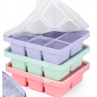 Zylaro 3-delige Siliconen Ijsblokjesvorm - Ijsblokjesvormen - Met Deksel - Vaatwasmachinebestendige - 3x6 Cellen 5 Cm Grote Ijsblokjes - Voor Bier,