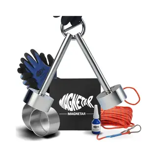 Magnetar Double Impact Hook - Vismagneet Set - 600kg Magneet En Dreghaak - Connector - Magneetvissen