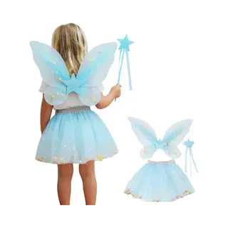 Joyakids Joya Kids® Tuin Vlinder Fee Verkleedset Voor Meisjes | Fëen Tutu Verkleedkleding | Prinsessencape | Cape Set | Unicorn | Meisje Verkleedset |