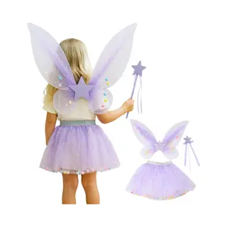 Joyakids Joya Kids® Tuin Vlinder Fee Verkleedset Voor Meisjes | Fëen Tutu Verkleedkleding | Prinsessencape | Cape Set | Unicorn | Meisje Verkleedset |