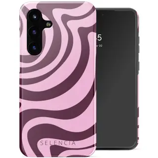 Selencia Hoesje - Geschikt Voor Samsung Galaxy S25 Fe - Backcover - Wavy Swirl Pink Plum