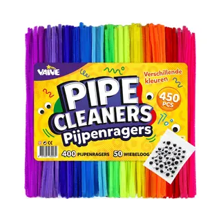Vaive Pijpenragers & Wiebeloogjes 450-delig - Knutselset - Knutselen Meisjes & Jongens - Knutselkoffer - Knutselspullen Kinderen - Knutselpakketten