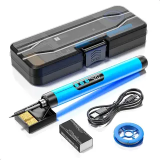 Tech Essentials Draadloze Soldeerbout - 8W - Usb-C - Met Tin - Display - Kit - Fijnsoldeerwerk - Pen - Accu - Soldeerset - Solder - Elektrisch