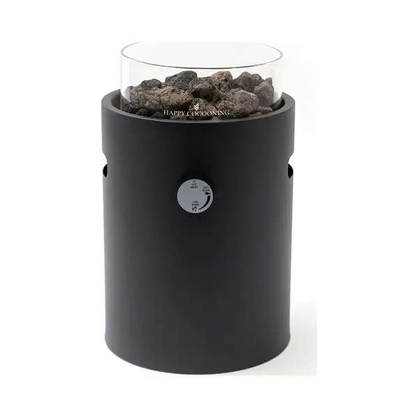 Lumi Nordic Black Tabletop Gas Fireplace By Happy Cocooning – Powder-Coated Steel 1.98 Kw – EN417 Compatible thumbnail
