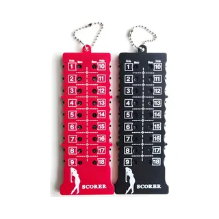 Stripe Golf Scoreteller Set 2 Stuks, Rood En Zwart