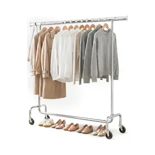 Kledingrek Op Wieltjes - Stalen Kledingstang - 130 Kg - Zilver - Bodo