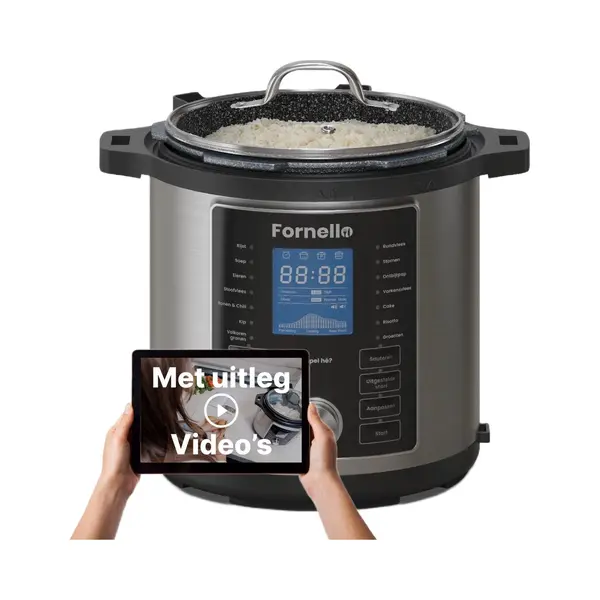 Fornello Supremo 6L Multicooker - Rijstkoker - 17 Programma's - Zilver/Rvs thumbnail