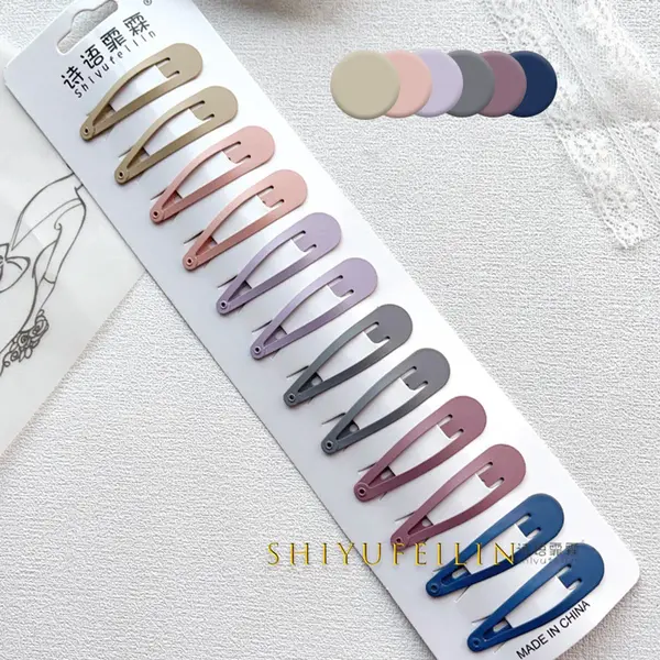 4YourLife Haarspeldjes ( Waterdruppel L ) Set - 12 Stuks - Pastel - 5cm*1.5cm - Snap Haarklemmen - Kinderhaarklemmen - Meisjes - Dames thumbnail
