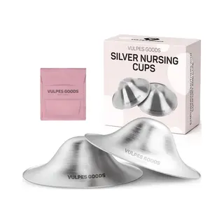 Vulpes Goods® Babycare Zilveren Tepelkapjes – Nursing Cups - 999 Puur Zilver – Hypoallergeen & Herbruikbaar – Tepelbeschermers Voor
