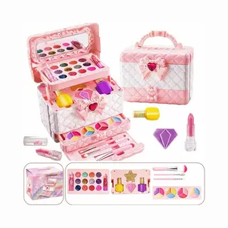 Cnl Sight Kinderen Make Up Set( 33 Pcs ) - Make-up Set Meisjes-Make Up Doos Meisjes Met Spiegel- Kindermake-up - Veiligheid- Kinderen Make-up Sets - Veilig &