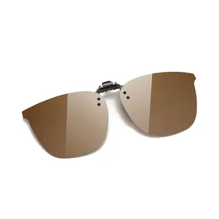 Loud And Clear® - Loud And Clear® - Clip On Zonnebril - Cat Eye - Overzet - Opzet - Heren - Dames - Bruin - Opklapbaar - Gepolariseerd