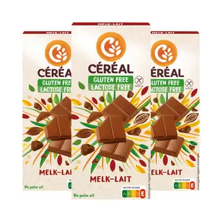 Cereal Céréal Melkchocolade Tablet Glutenvrij En Lactosevrij - 3 X 100 Gr - Voordeelverpakking