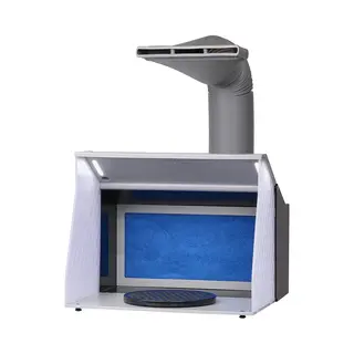 Draagbare Airbrush Spuitcabine Van, Hobby Schilderset Met 4 Led Lampen, Dubbele Afzuigventilatoren, Draaiplateau En 6 Voet Verlengslang, Perfect Voor