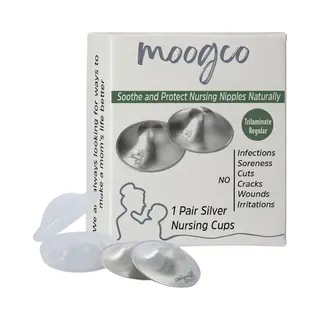 Moogco Zilveren Tepelkapjes - Tepelbeschermers – Nursing Cups - Borstkompressen – 999k Zilver – Reguliere Maat – Incl. Opbergetui