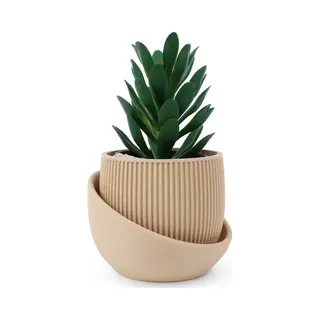 Casa Verde Kunstplant In Pot- Zandkleur-Vetplant-Kamerplant-8x9 Cm-Binnenplanten-Kunstplant Voor Binnen
