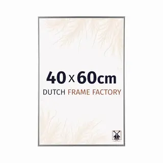 Dutch Frame Factory - Bilderrahmen 40x60 Cm - Silber Hochglanz - Bilderrhamen Aus Kunststoff Mit Antireflex Kunstglas - Fotorahmen 40x60 Cm - Easy