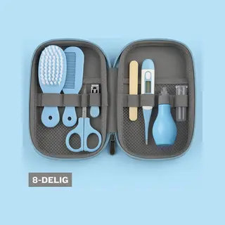 ZoeZo Design - Baby Verzorgingsset - Blauw – 8-delige Geschenkset - Baby Verzorgingsproducten – Complete Manicureset & Nagelset – Perfect