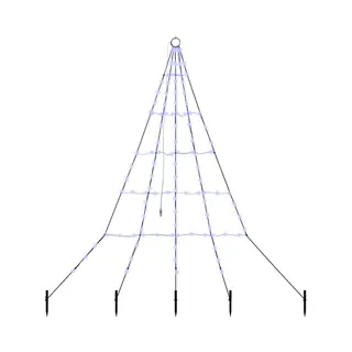 VidaXL Led Weihnachtsbaum Mit Erdspießen Blau 182 Cm Metall