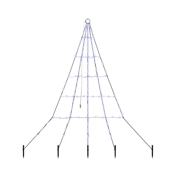 VidaXL Led Weihnachtsbaum Mit Erdspießen Blau 182 Cm Metall thumbnail