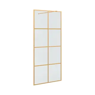 VidaXL Inloopdouchewand Goud 90 X 195 Cm Gehard Glas