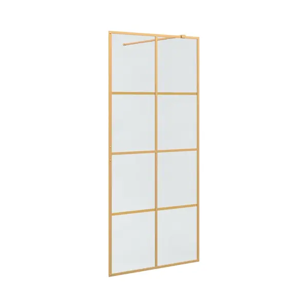 VidaXL Walk-in Duschwand Gold 90 X 195 Cm Gehärtetes Glas thumbnail